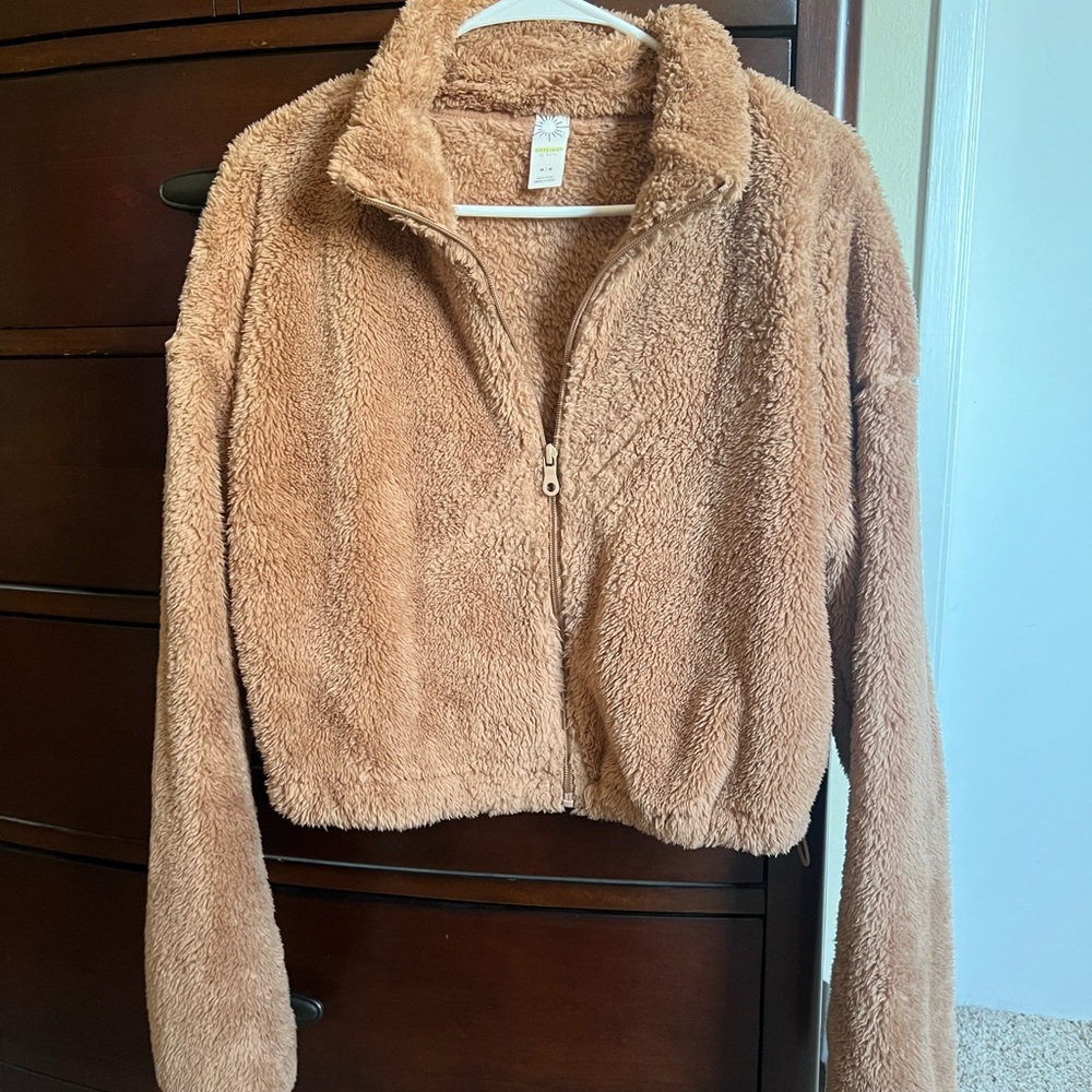 Aerie offline teddy crop jacket